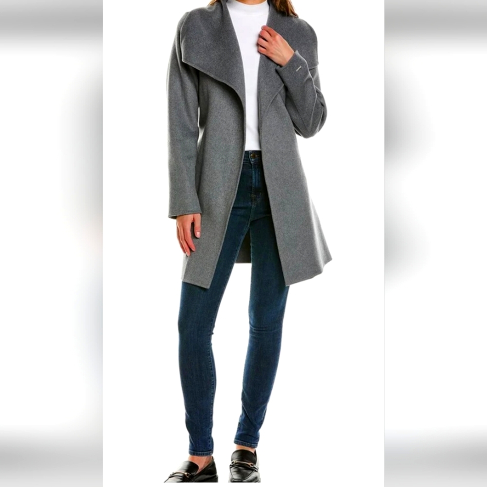 Tahari SX  wool blend  wrap coat, like new never worn.